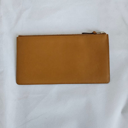 Hermès Yellow Jige Clutch with Gold Leather Zip Pouch