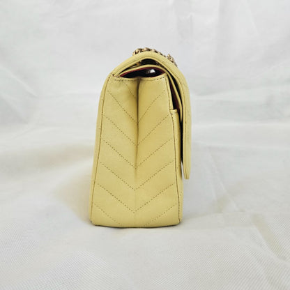 Chanel Yellow Chevron Leather Classic 227 Reissue 2.55 Flap Bag
