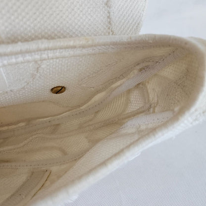 Dior White Patchwork Saddle bag with Bejeweled strap