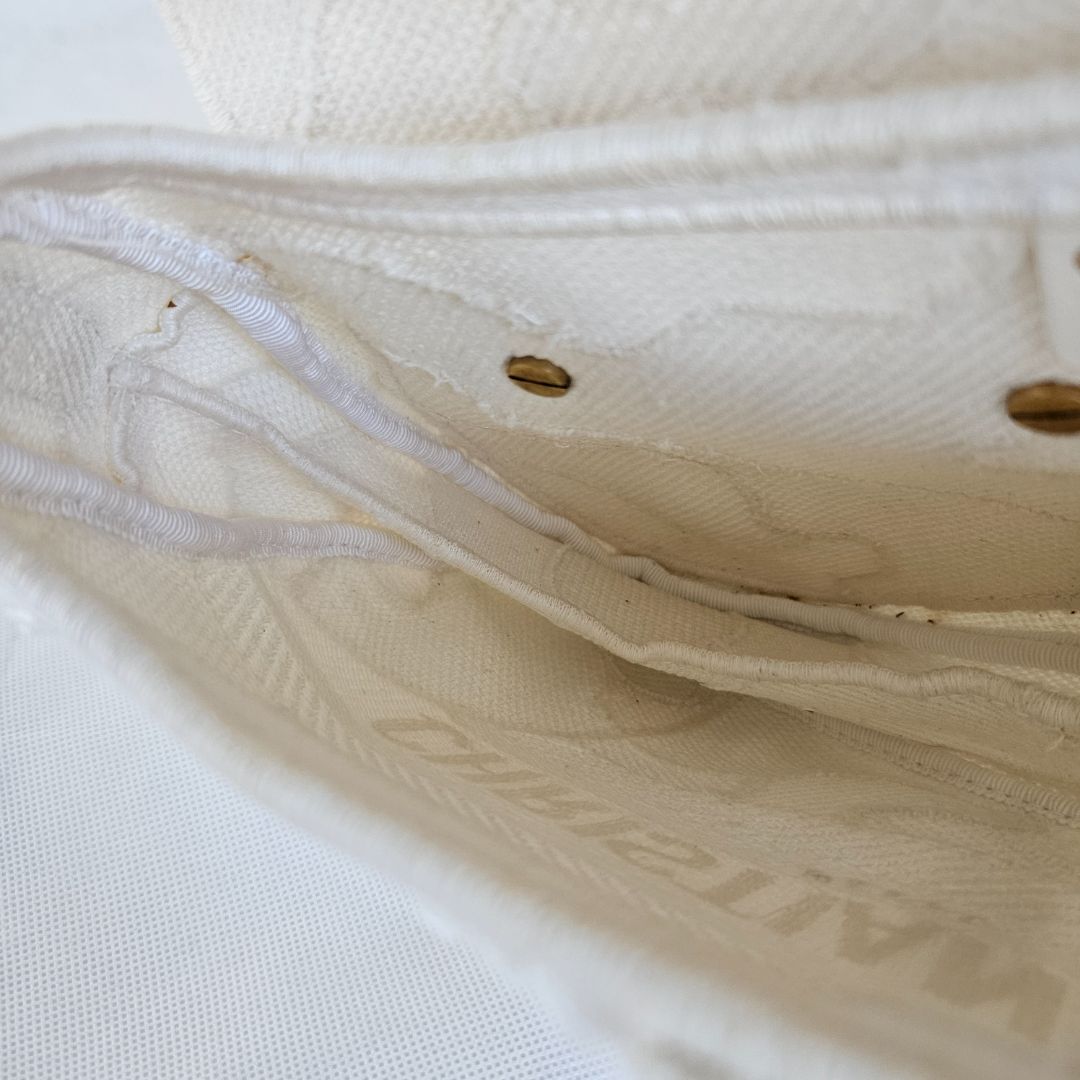 Dior White Patchwork Saddle bag with Bejeweled strap