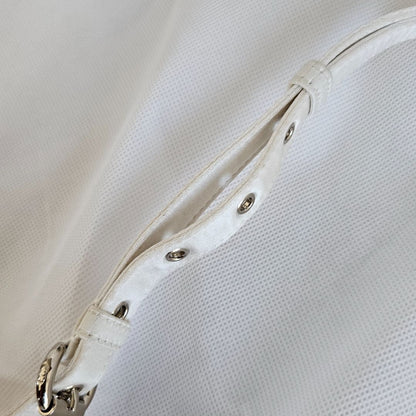 Dior White Satin Mini Lady Dior with Beaded Detail