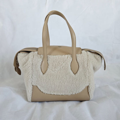 Loro Piana Happy Day Micro Leather And Cashmere And Silk-blend Fleece Tote