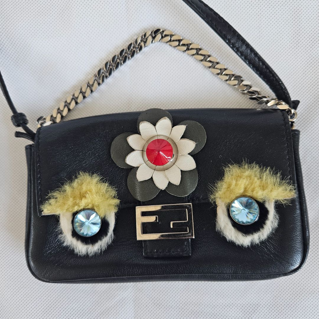 Fendi Monster Micro Leather Baguette bag