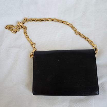 Louis Vuitton Black Leather Chain Louise GM Bag