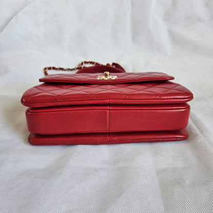 Chanel Trendy CC Red Quilted Top Handle Bag