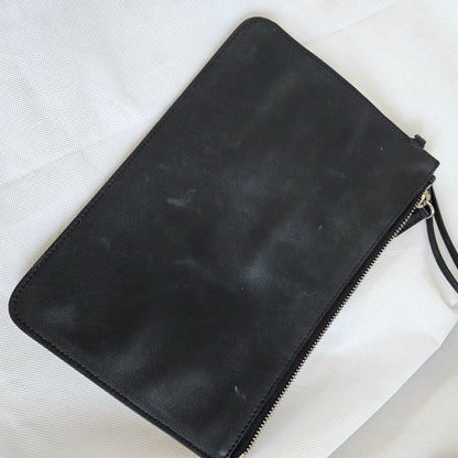 Dior Metallic Blue/Black Tweed and Leather Medium