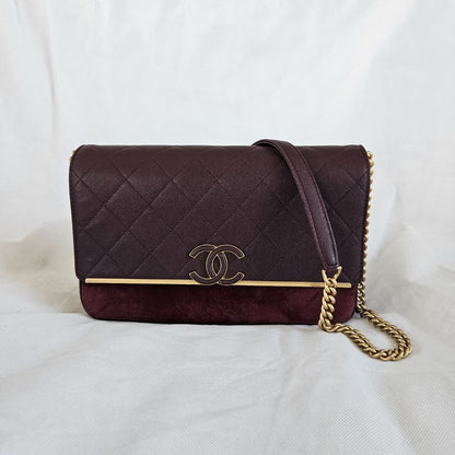 Chanel lady coco flap bag in burgundy