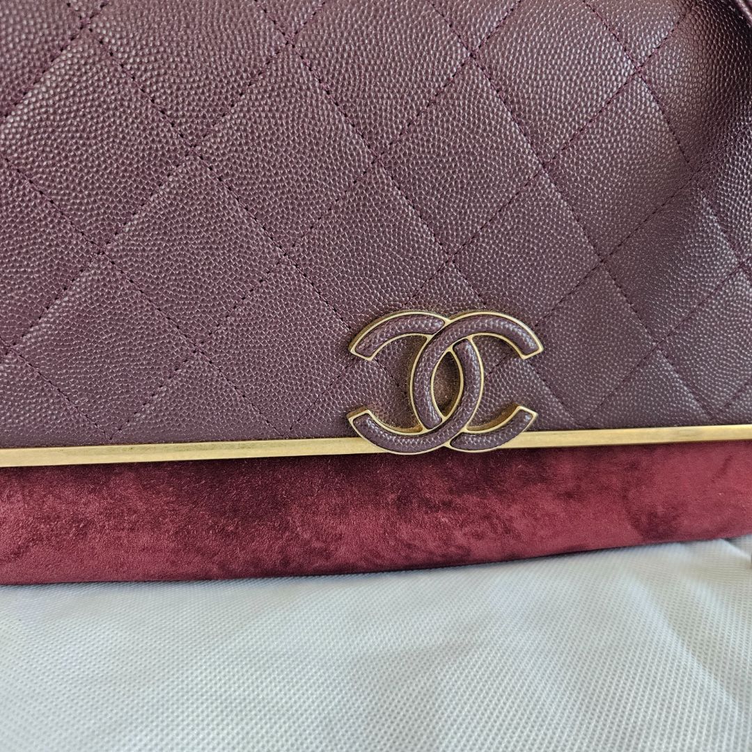Chanel lady coco flap bag in burgundy