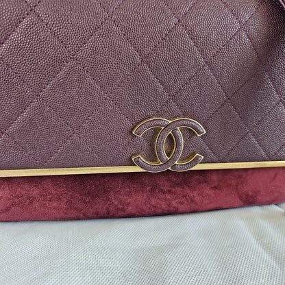 Chanel lady coco flap bag in burgundy