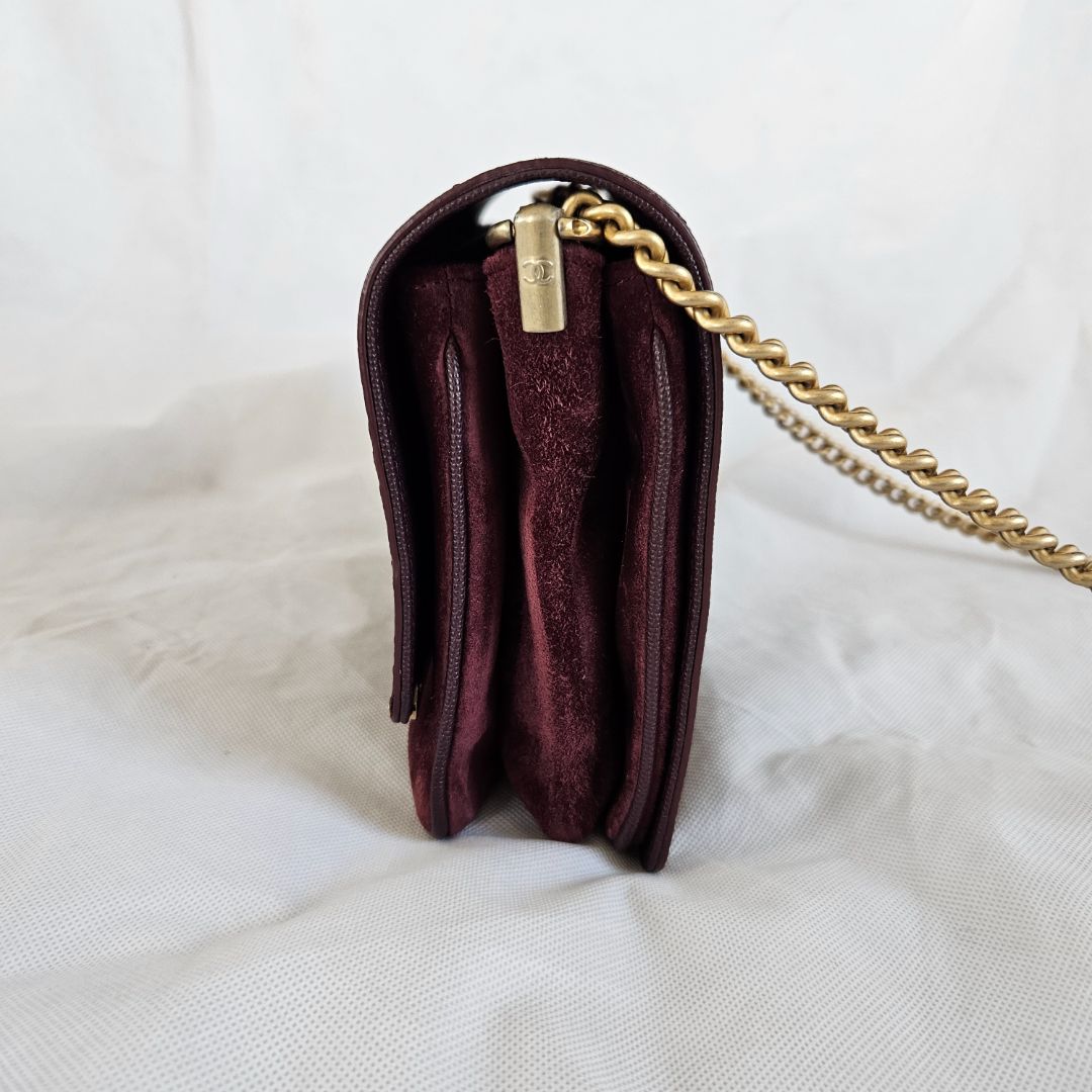 Chanel lady coco flap bag in burgundy