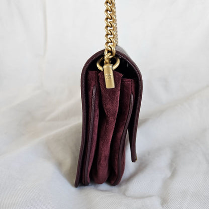 Chanel lady coco flap bag in burgundy