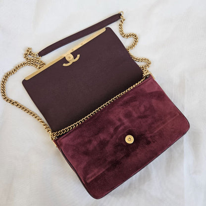 Chanel lady coco flap bag in burgundy