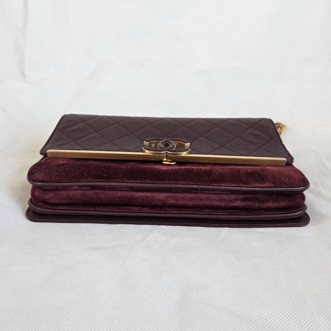 Chanel lady coco flap bag in burgundy