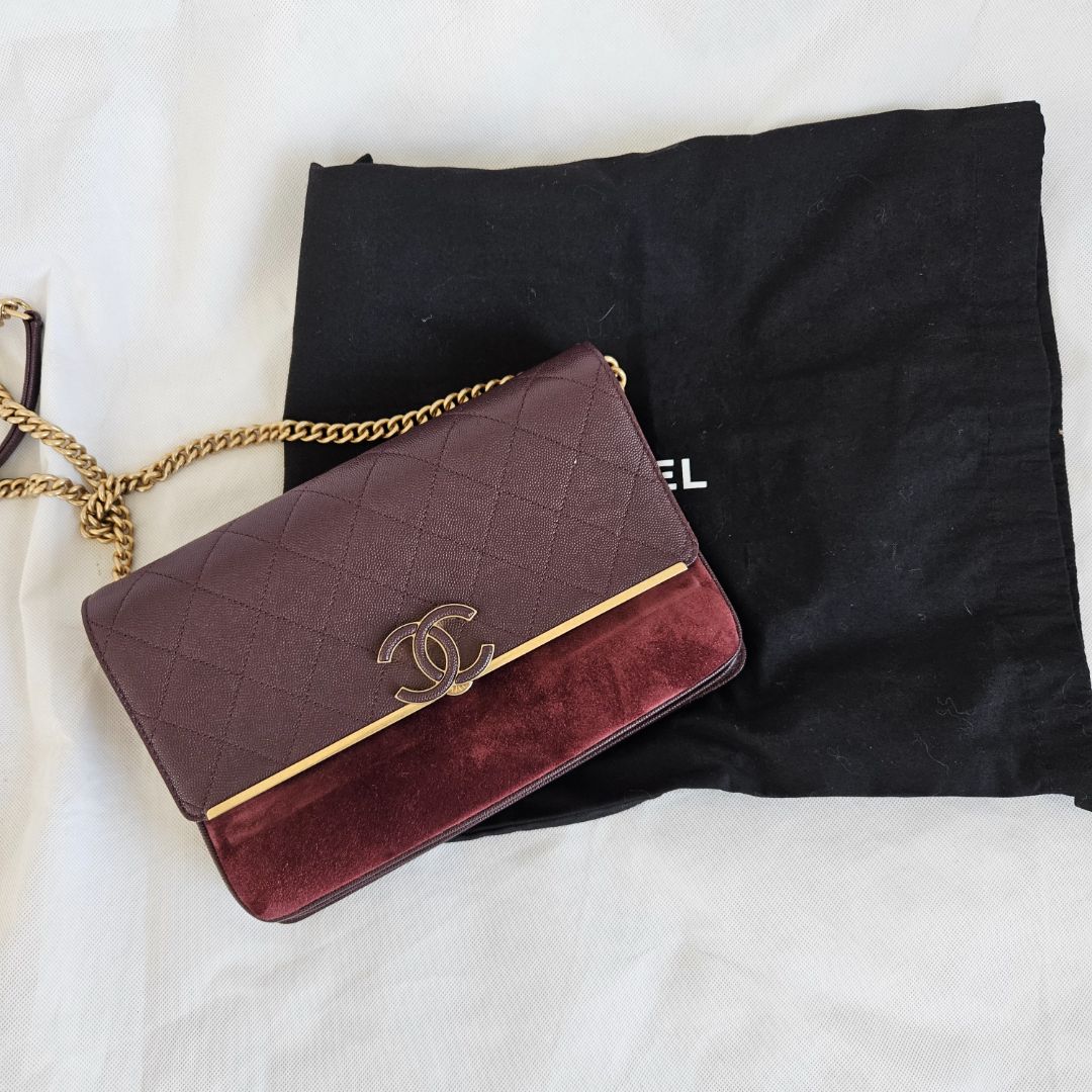 Chanel lady coco flap bag in burgundy