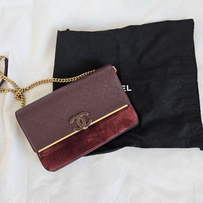 Chanel lady coco flap bag in burgundy