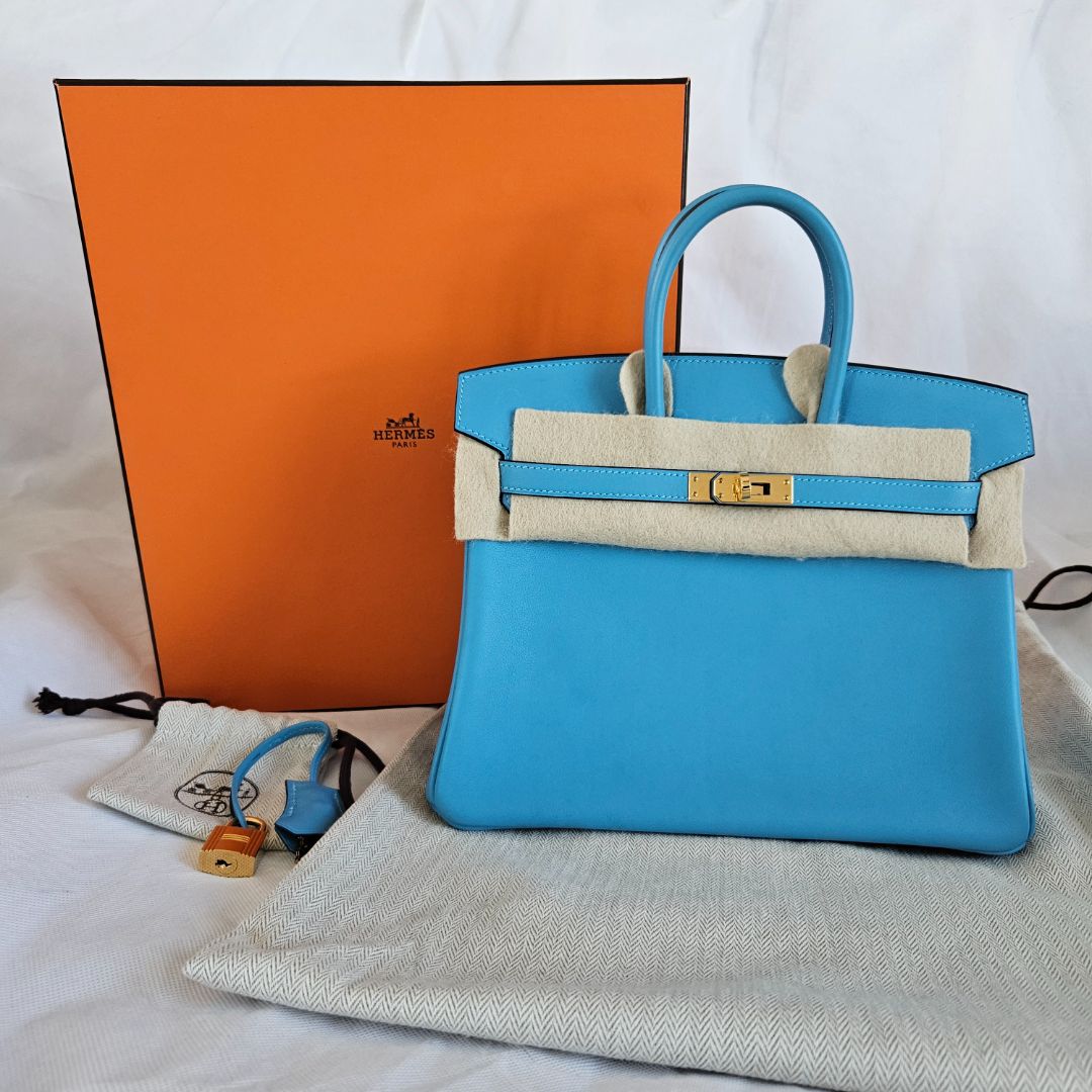 Hermès Ciel Swift Birkin 25 with Gold hardware