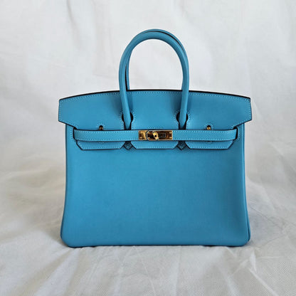 Hermès Ciel Swift Birkin 25 with Gold hardware