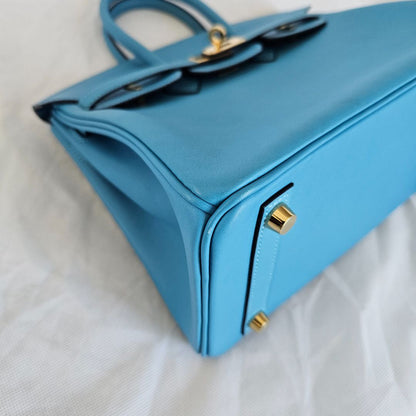 Hermès Ciel Swift Birkin 25 with Gold hardware