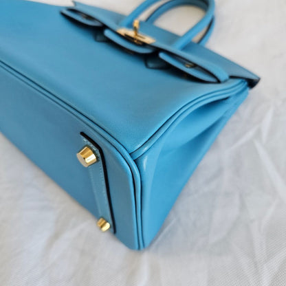 Hermès Ciel Swift Birkin 25 with Gold hardware