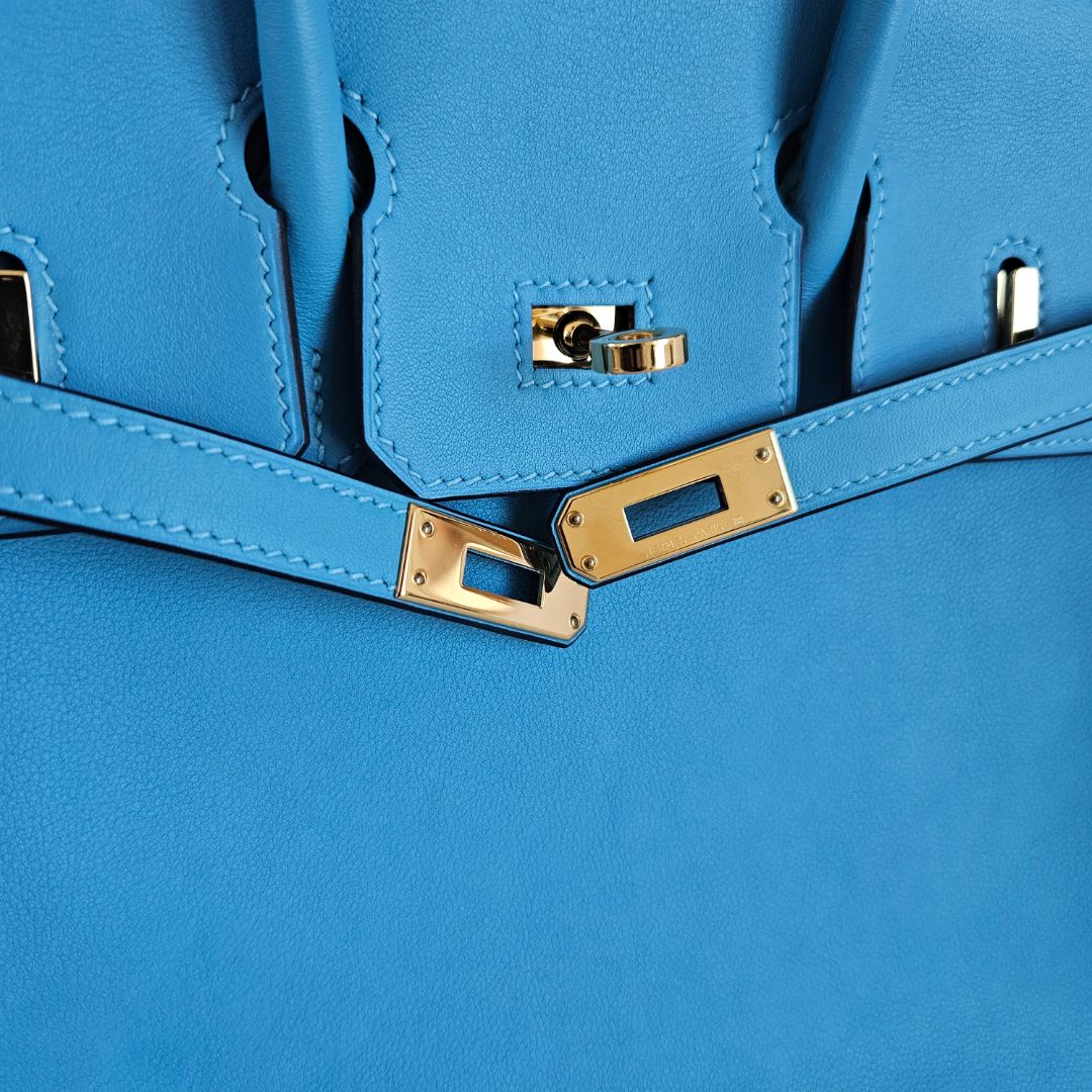 Hermès Ciel Swift Birkin 25 with Gold hardware