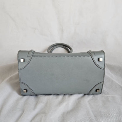Celine Grey Leather Mini Luggage Tote