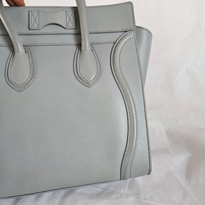 Celine Grey Leather Mini Luggage Tote