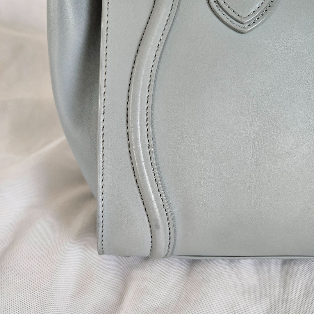 Celine Grey Leather Mini Luggage Tote