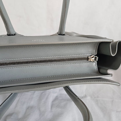 Celine Grey Leather Mini Luggage Tote