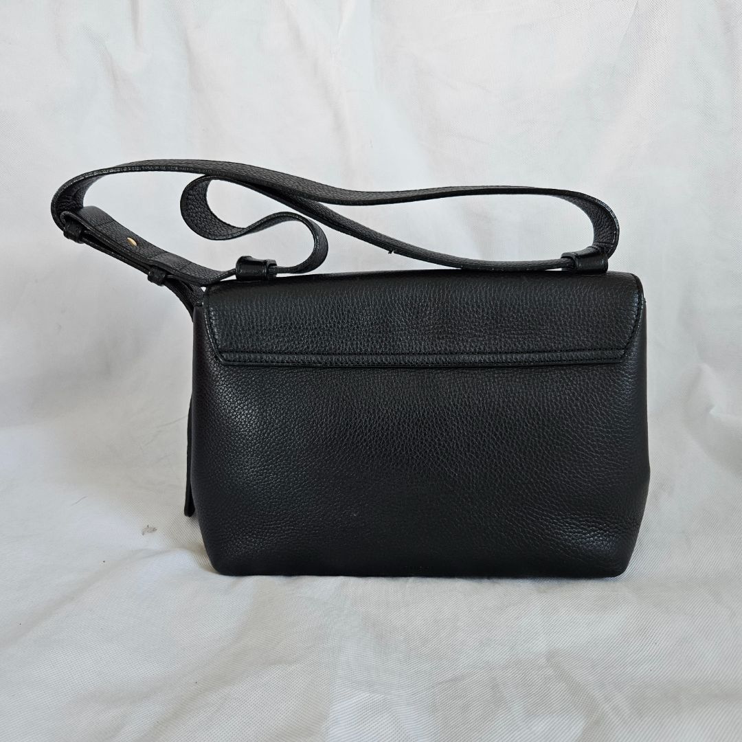 Gucci Black Leather Large GG Marmont Shoulder Bag