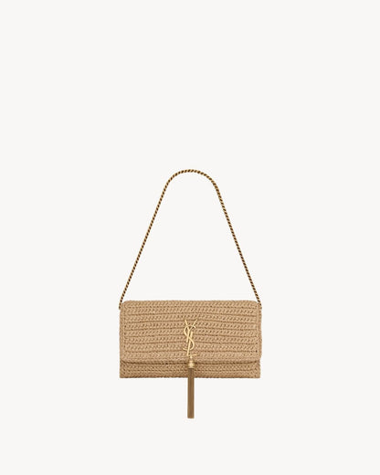 Saint Laurent kate 99 tassel in raffia