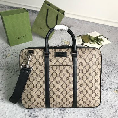 GUCCI Supreme Monogram Briefcase Black