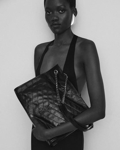 SAINT LAURENT NIKI SHOPPING IN VINTAGE LEATHER