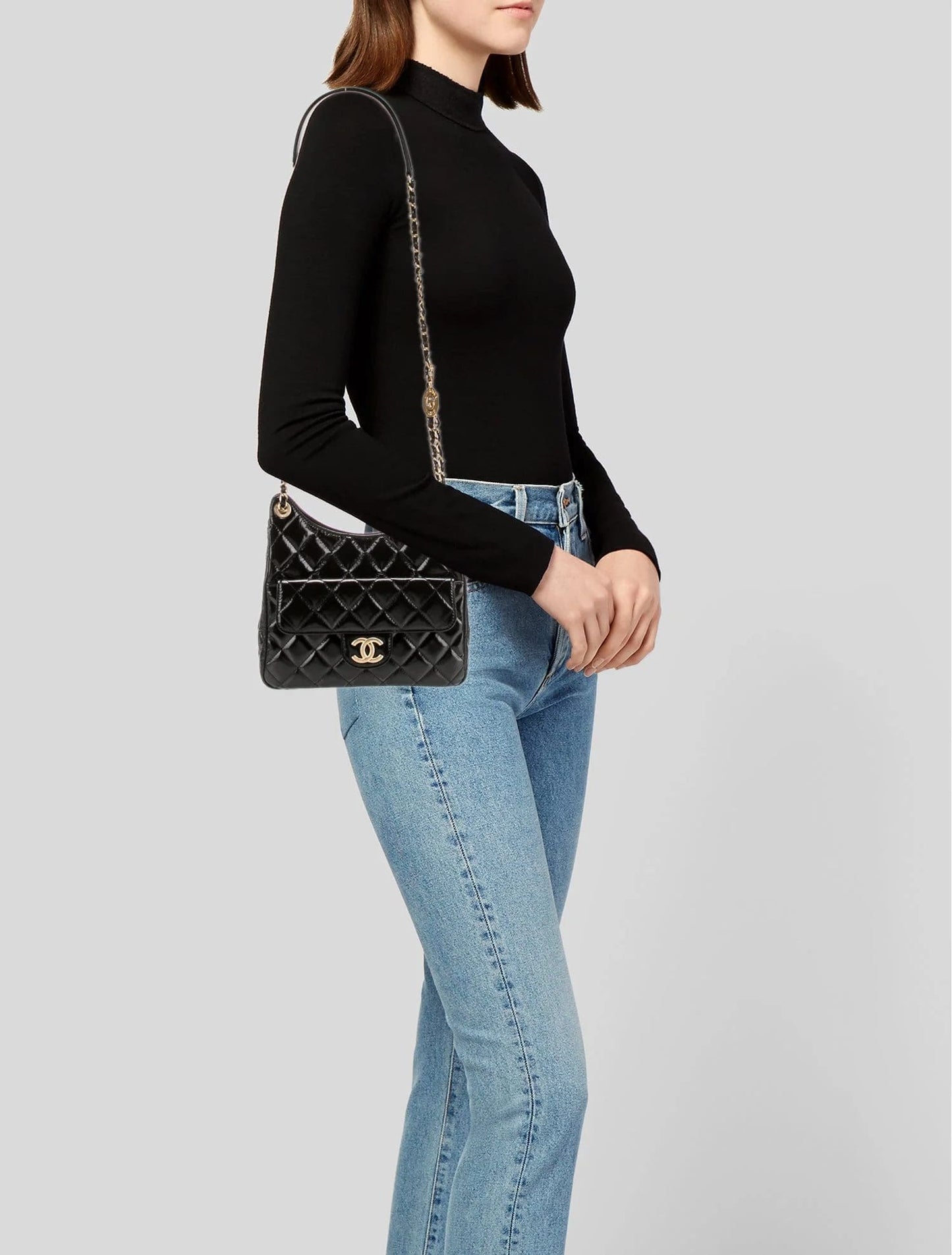 chanel new gold coin bag coin bag