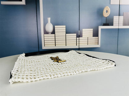 Saint Laurent Women’s Black Oxalis Macramé Shoulder Bag