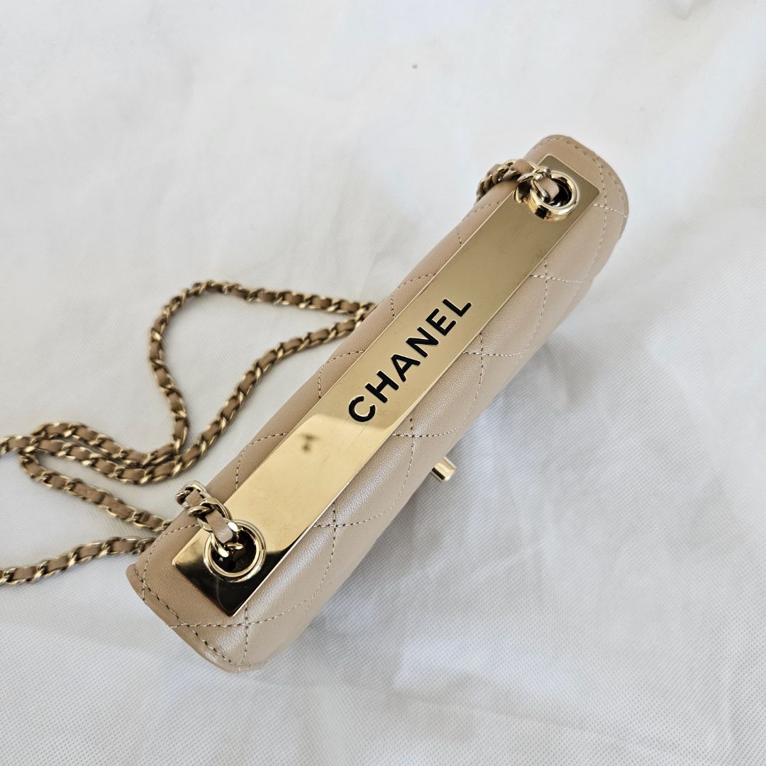 Chanel Nude Lambskin Trendy CC Wallet On Chain