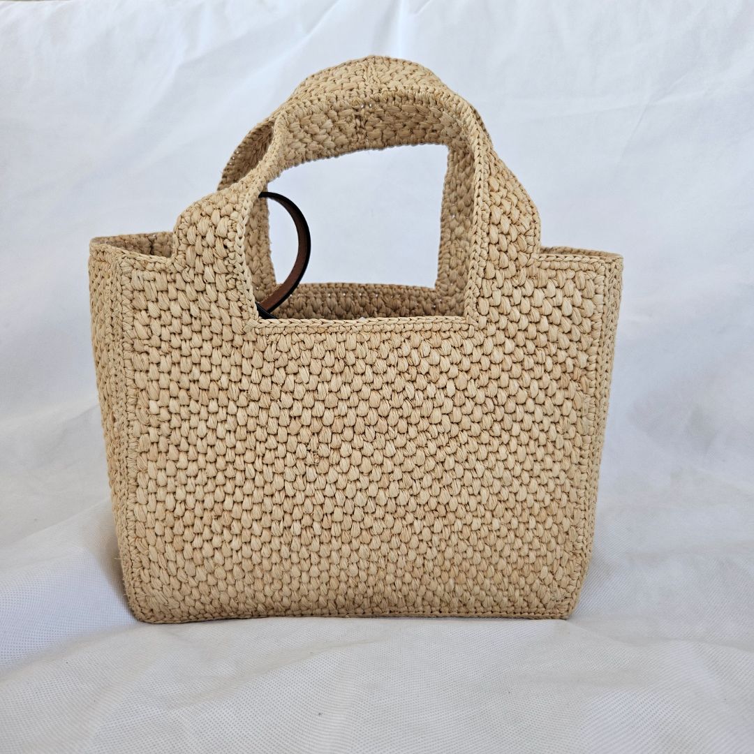 Loewe Font Tote Small Bag in Raffia