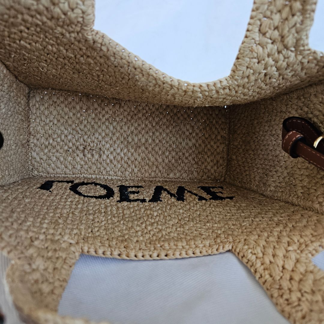 Loewe Font Tote Small Bag in Raffia