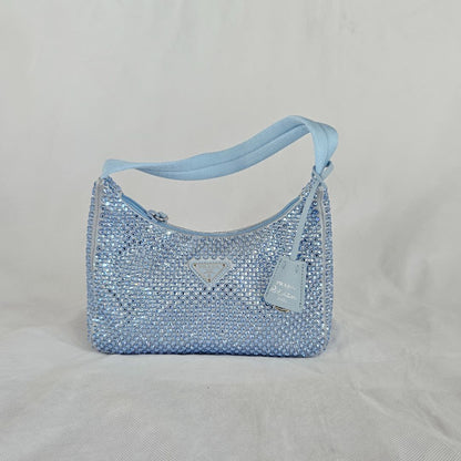 Prada Re-Edition crystal-embellished mini bag