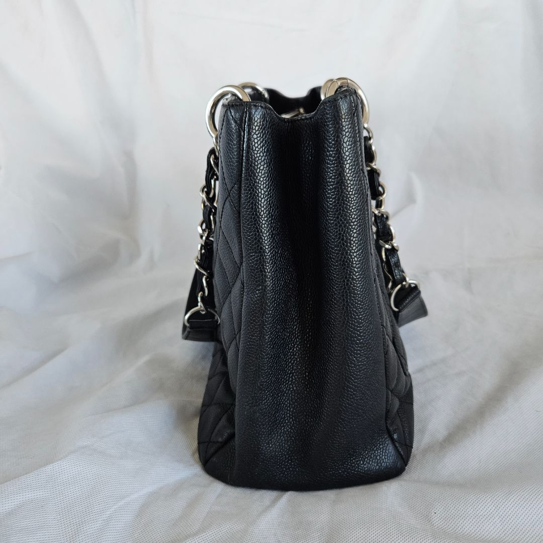 Chanel black GST tote bag caviar