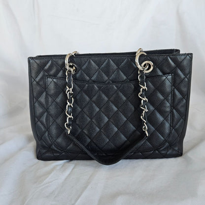 Chanel black GST tote bag caviar
