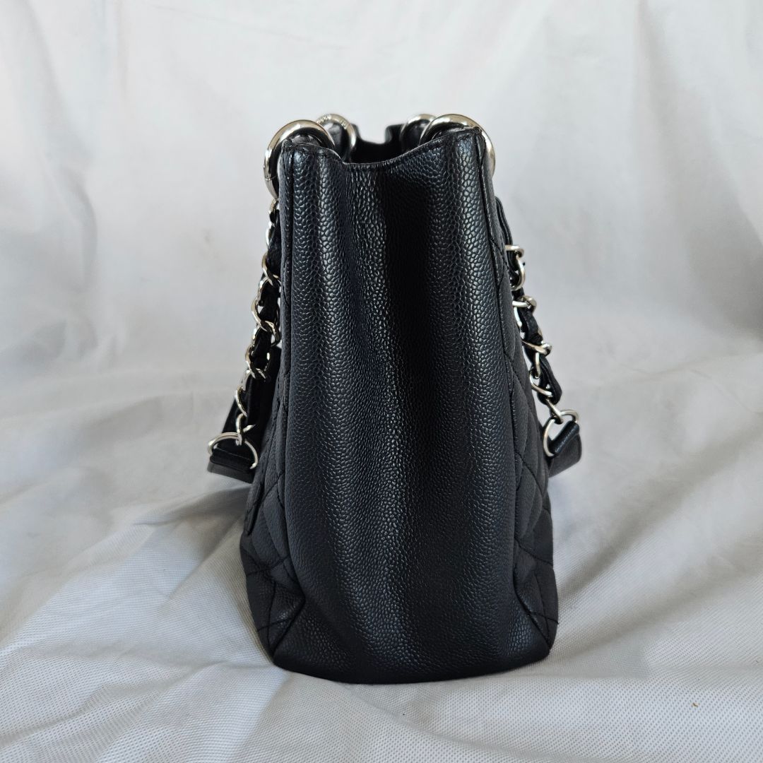 Chanel black GST tote bag caviar
