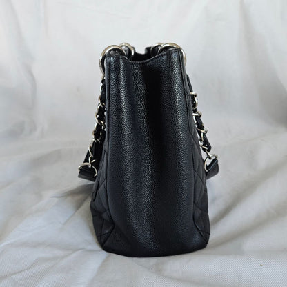 Chanel black GST tote bag caviar