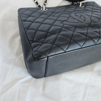 Chanel black GST tote bag caviar