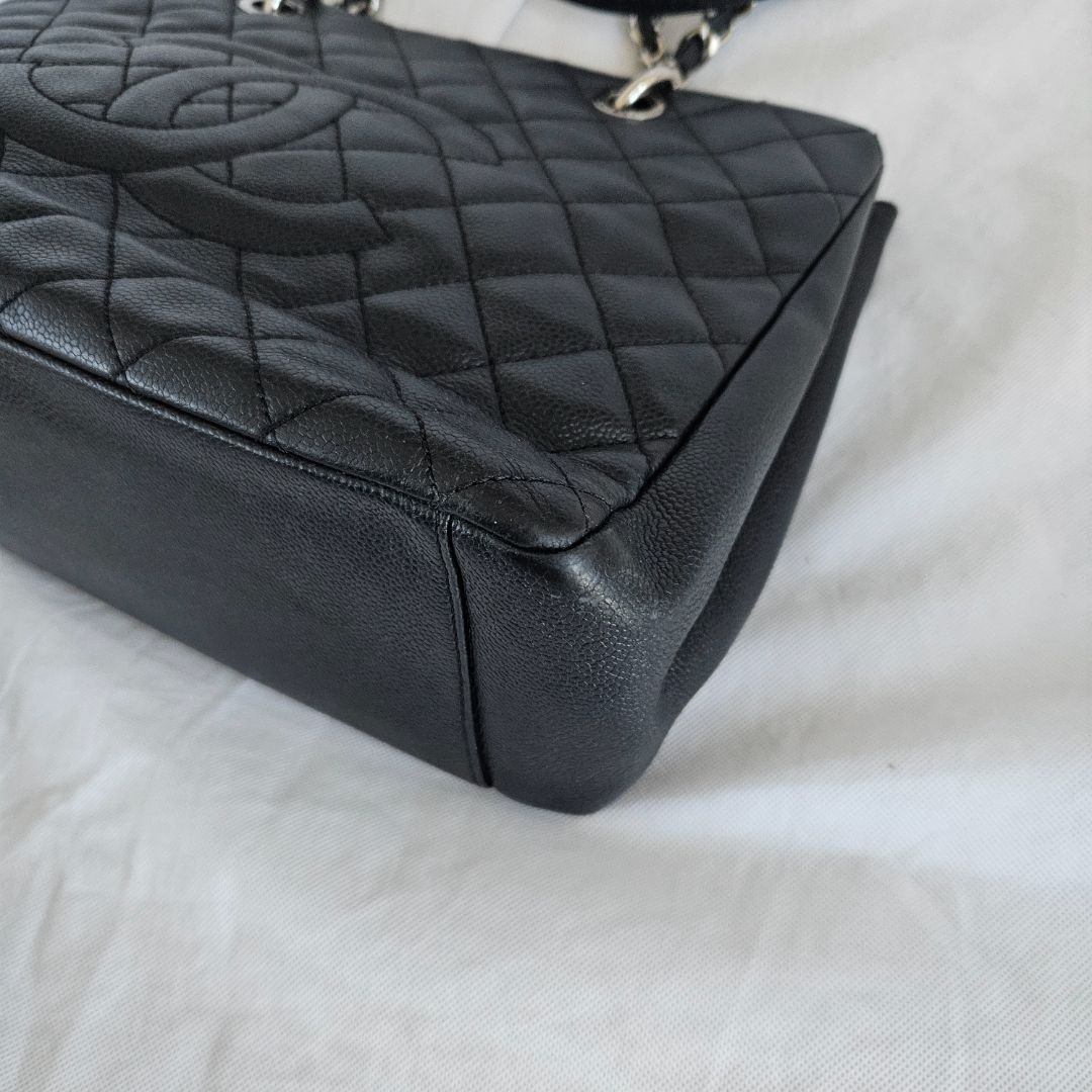Chanel black GST tote bag caviar