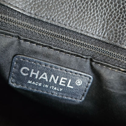 Chanel black GST tote bag caviar
