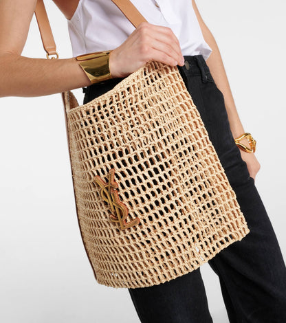 SAINT LAURENT Oxalis crochet raffia shoulder bag