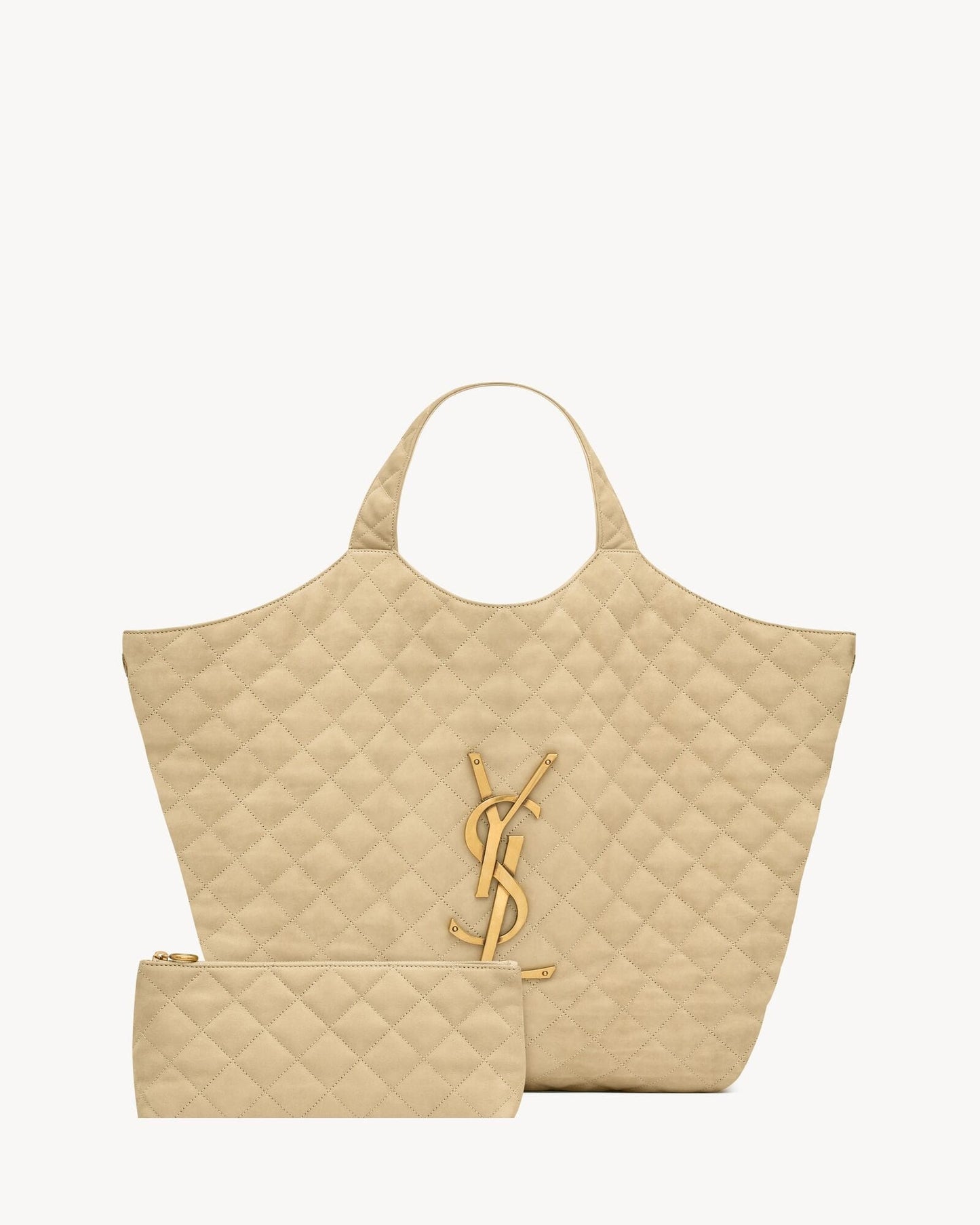 Saint Laurent ICARE maxi shopping bag in quilted nubuck suede