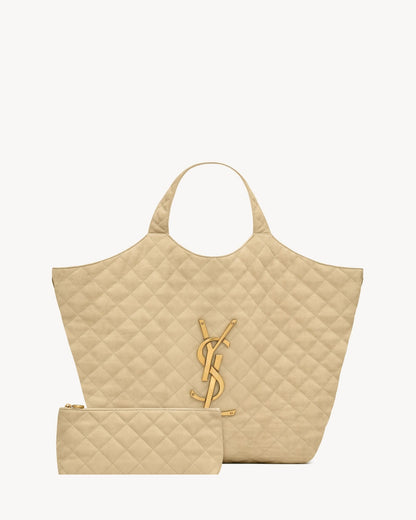 Saint Laurent ICARE maxi shopping bag in quilted nubuck suede