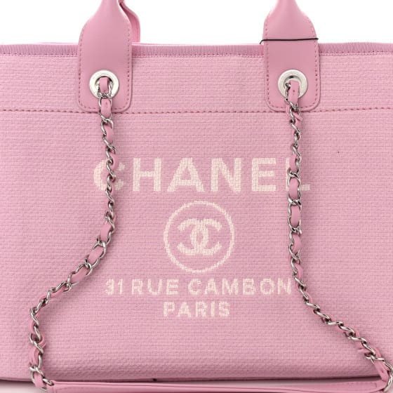 Chanel  Mixed Fibers Small Deauville Tote Pink