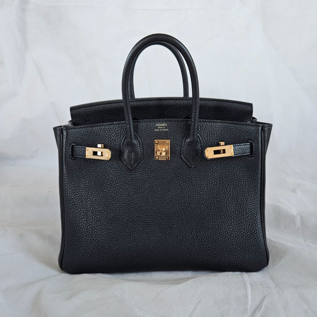 Hermès 25 Birkin Black Togo Leather with Rose Gold Hardware